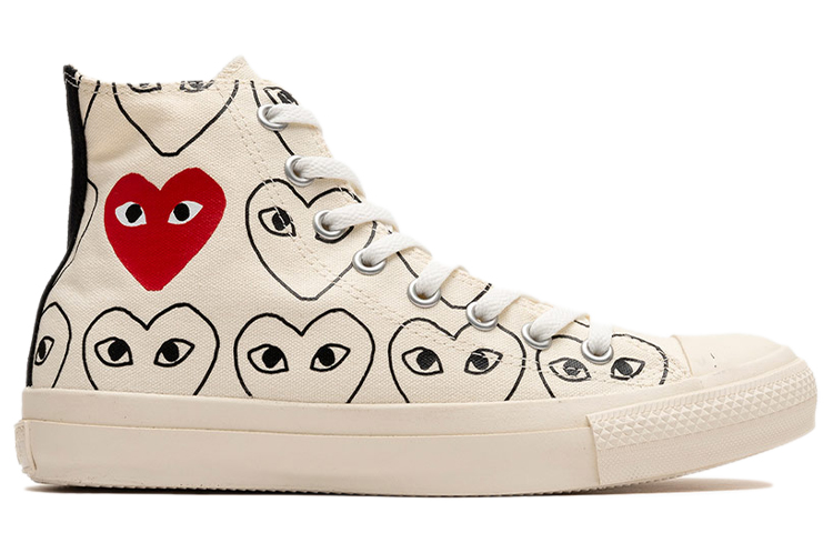 Converse CDG Chuck Taylor All Star Multi-Heart Sneakers Ivory/ 'Black' 圖 2