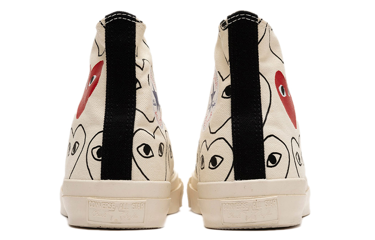 Converse CDG Chuck Taylor All Star Multi-Heart Sneakers Ivory/ 'Black' 圖 4