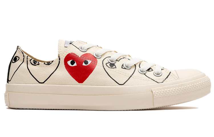 Converse CDG Chuck Taylor All StarMulti-Heart 'Creamwhite Red' 圖 2