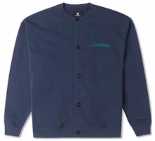 Converse Chain Stitch Embroidered Logo Long Sleeve Jacket Navy - 10024582-A02 Converse Chain Stitch Embroidered Logo Long Sleeve Jacket Navy - 10024582-A02