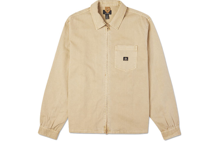 Converse Chest Pocket Washed Shirt Jacket Khaki (Unisex) 10022303-A01