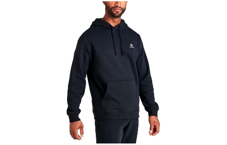 Converse Chest Star Black Logo Pullover Hoodie Loose Fit Long Sleeve 10024509-001