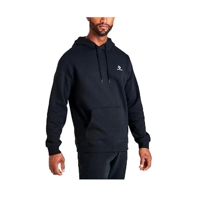 Converse Chest Star Black Logo Pullover Hoodie Loose Fit Long Sleeve 10024509-001