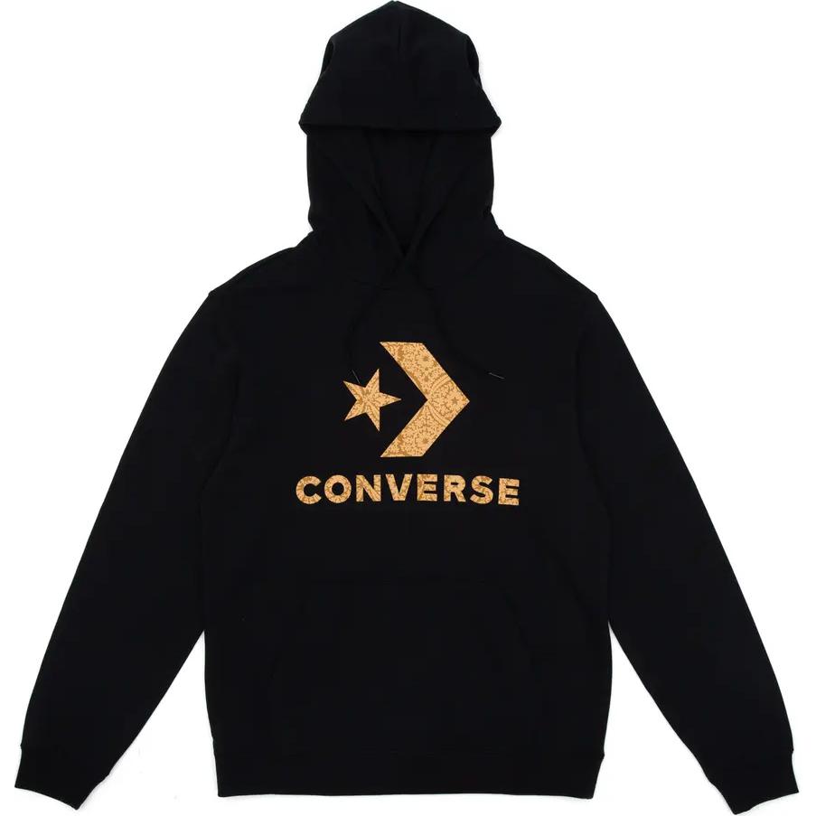 Converse Chest Star Center Chev Hoodie Black Unisex - Soft & Comfortable Casual Wear 10025911-A02