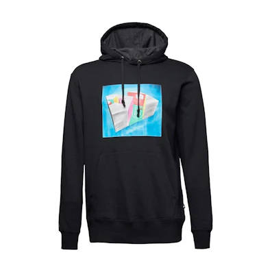 Converse Chevron 3D Court Pullover Sweatshirt Black with Embroidery 10017341-A01