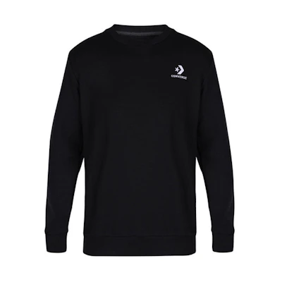 Converse Chevron Emb Crew Letter Pullover Sweatshirt Men’s Black 10008927001
