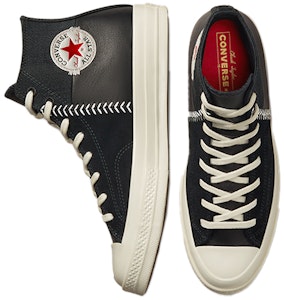 Converse Chuck 70 Kulit Buatan Tinggi 'Hitam Egret' 173131C Shop Converse Chuck 70 Kulit Buatan Tinggi 'Hitam Egret' 173131C