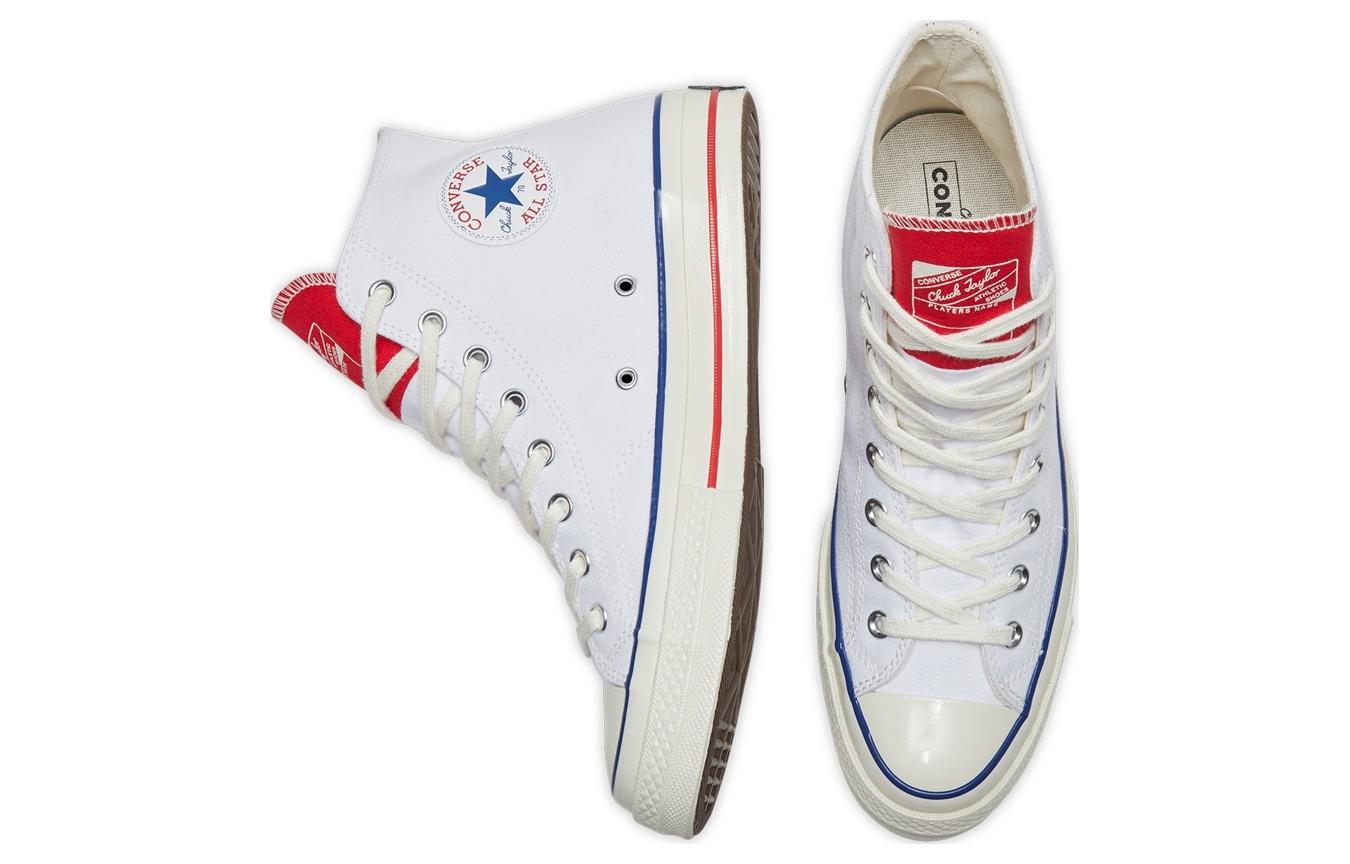 Lookbook 컨버스 척 70 하이 '화이트 유니버시티 레드' 166826C