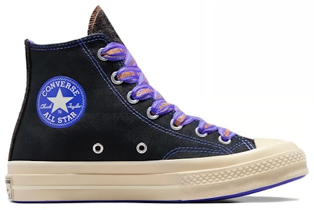 Converse Chuck 70 High 'Ribbon Laces - Hitam Biru Api' A07976C Order Converse Chuck 70 High 'Ribbon Laces - Hitam Biru Api' A07976C