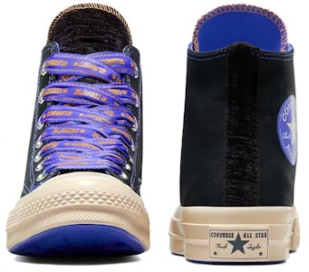 Converse Chuck 70 High 'Ribbon Laces - Hitam Biru Api' A07976C Details for Converse Chuck 70 High 'Ribbon Laces - Hitam Biru Api' A07976C