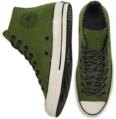 Converse Chuck 70 高帮法兰绒“绿色” A04284C Shop Converse Chuck 70 高帮法兰绒“绿色” A04284C