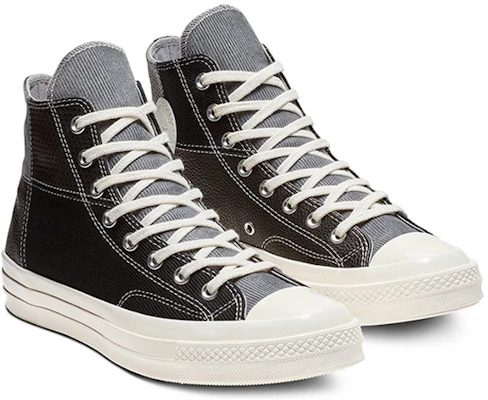 컨버스 척 70 믹스드 소재 하이 '블랙 에그렛' 163220C Lookbook 컨버스 척 70 믹스드 소재 하이 '블랙 에그렛' 163220C