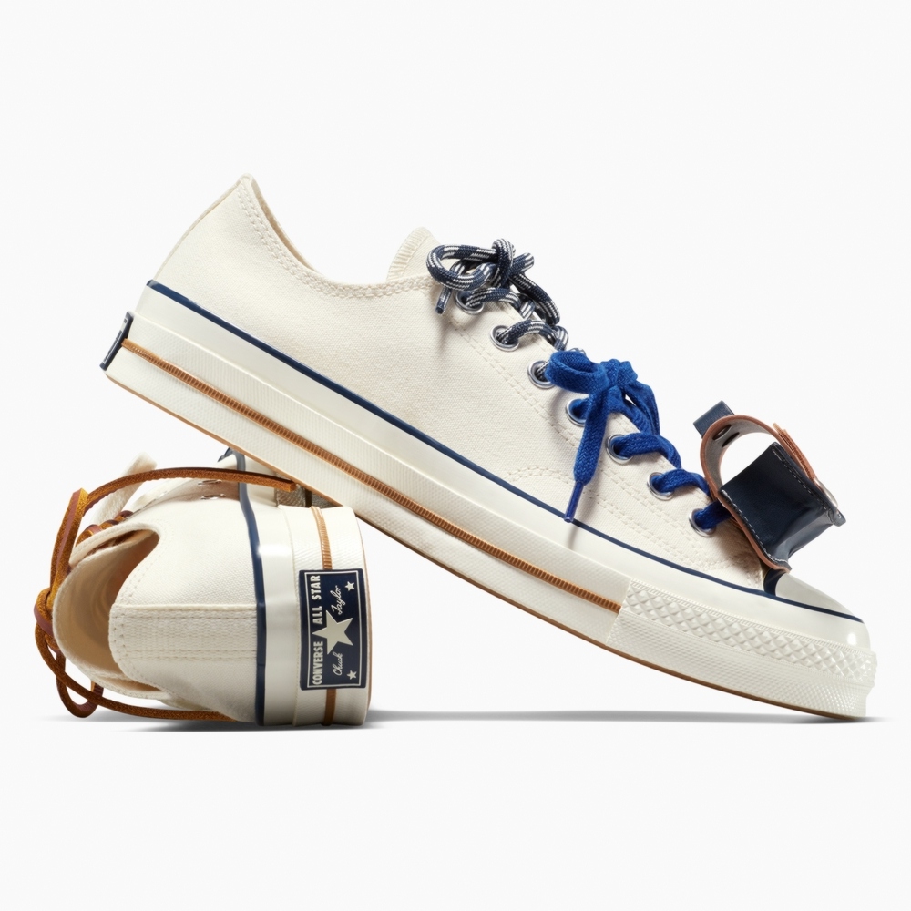 Sizing (W) コンバース チャック 70 OX エグレット ネイビー インセンスド カジュアルシューズ 白 A16582C