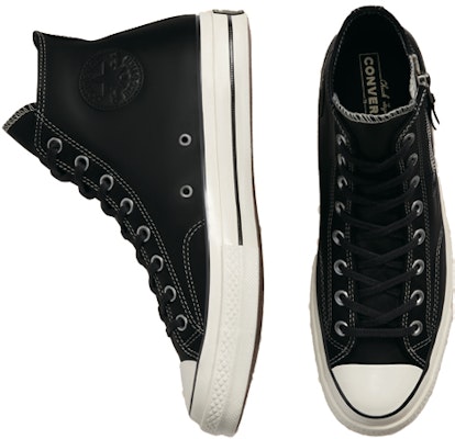 컨버스 척 70 사이드 지퍼 하이 '블랙 에그릿' 166721C Shop 컨버스 척 70 사이드 지퍼 하이 '블랙 에그릿' 166721C