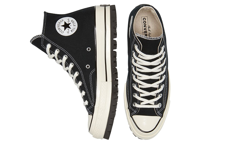 Shop Converse 1970s Chuck Taylor All Star 防滑耐磨減震 高筒 帆布鞋 男女款 黑白