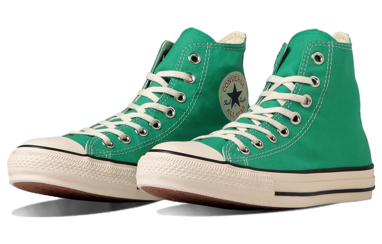 Lookbook 匡威 (Converse) Chuck Taylor All Star 燃燒色 高筒防滑耐磨帆布鞋 男女同款 綠白 日版