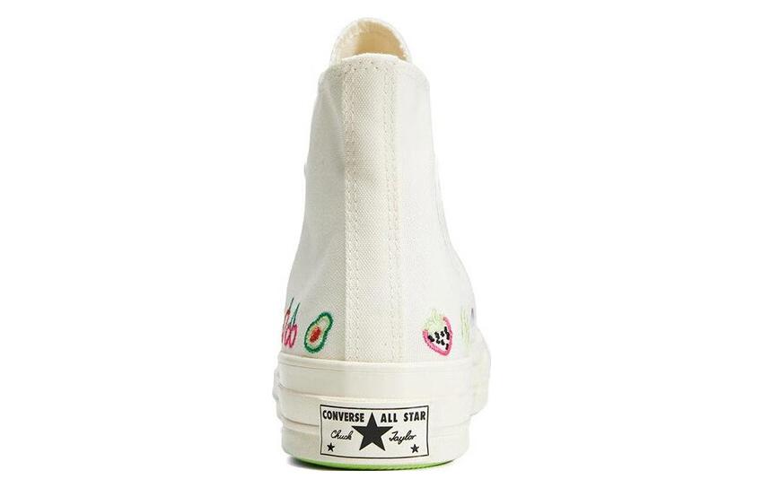 Shop Converse 1970s 水果刺繡 香蕉鞋帶扣 耐磨透氣 高筒 帆布鞋 男女同款 白色