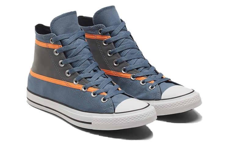 Lookbook 匡威Chuck Taylor All Star 輕便減震 高筒復古帆布鞋 男女款 藍灰色