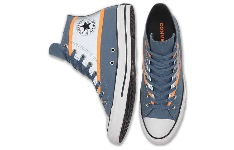 Shop 匡威Chuck Taylor All Star 輕便減震 高筒復古帆布鞋 男女款 藍灰色