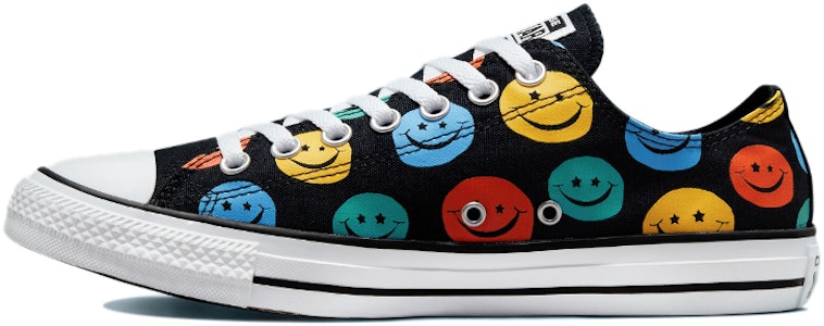 Converse Chuck Taylor All Star 時尚潮流帆布鞋 黑色 笑臉印花 男女同款 Buy Converse Chuck Taylor All Star 時尚潮流帆布鞋 黑色 笑臉印花 男女同款