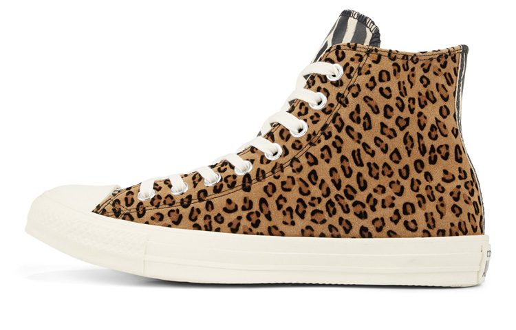 Converse Chuck Taylor All Star Animal Print Suede High Top 'Brown White' 165553C