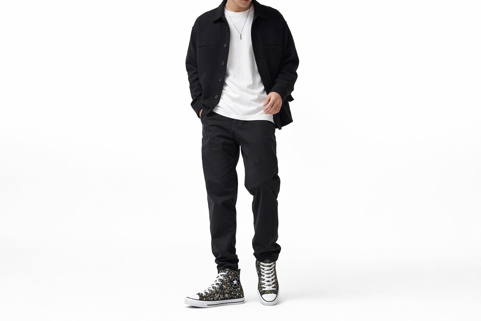 Order チャックテイラー ペイントスプラッター 黒黄 (Chuck Taylor ペイント 黒黄) A00468F