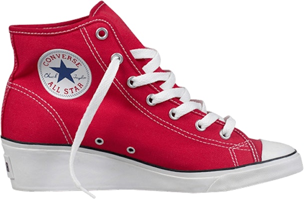 Converse red wedge sneakers shop