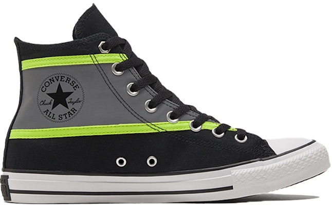 Converse Chuck Taylor All Star Hi-Vis 減震包覆性防滑 高筒 板鞋 男女兩用 黑綠灰 Order Converse Chuck Taylor All Star Hi-Vis 減震包覆性防滑 高筒 板鞋 男女兩用 黑綠灰