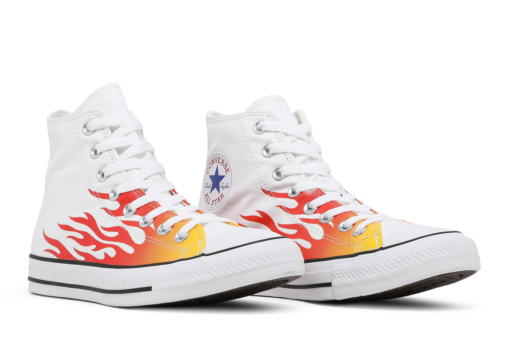 converse flame white