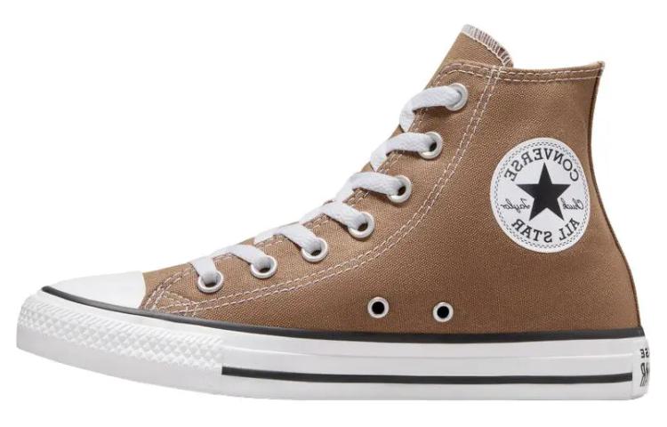Order 匡威 Chuck Taylor All Star 耐磨透氣 高筒 帆布鞋 男女同款 棕白