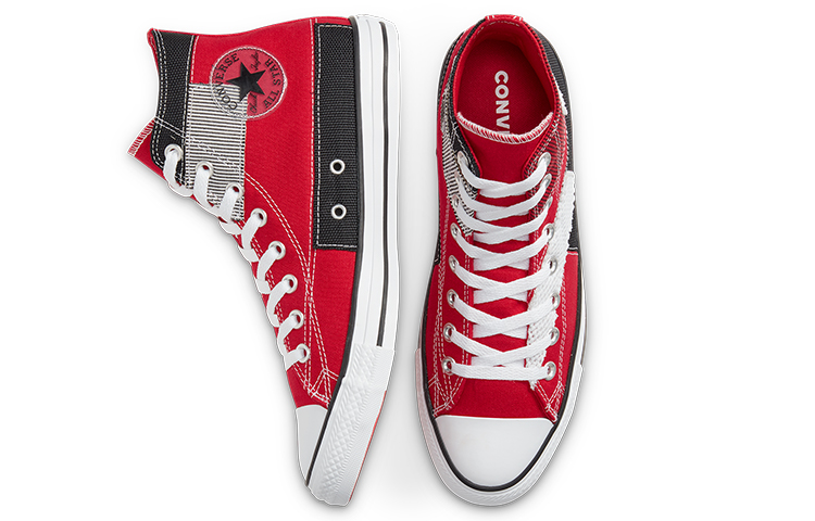 Shop Converse Chuck Taylor All Star Tinggi 'Patchwork - Merah Universiti' 168591C