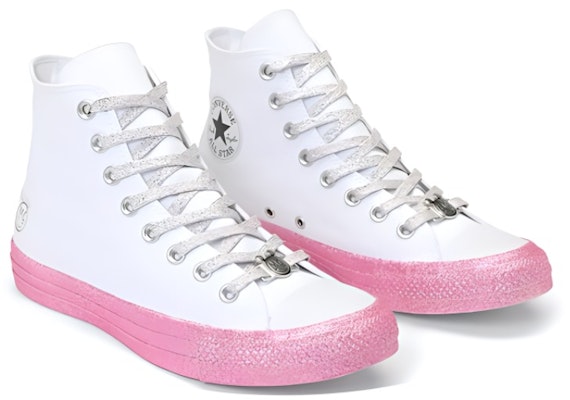Converse Chuck Taylor All Star High Miley Cyrus White Pink 162239C Lookbook Converse Chuck Taylor All Star High Miley Cyrus White Pink 162239C