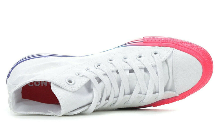 Lookbook Converse Chuck Taylor All Star 高筒耐磨防滑休閒帆布鞋 彩虹白