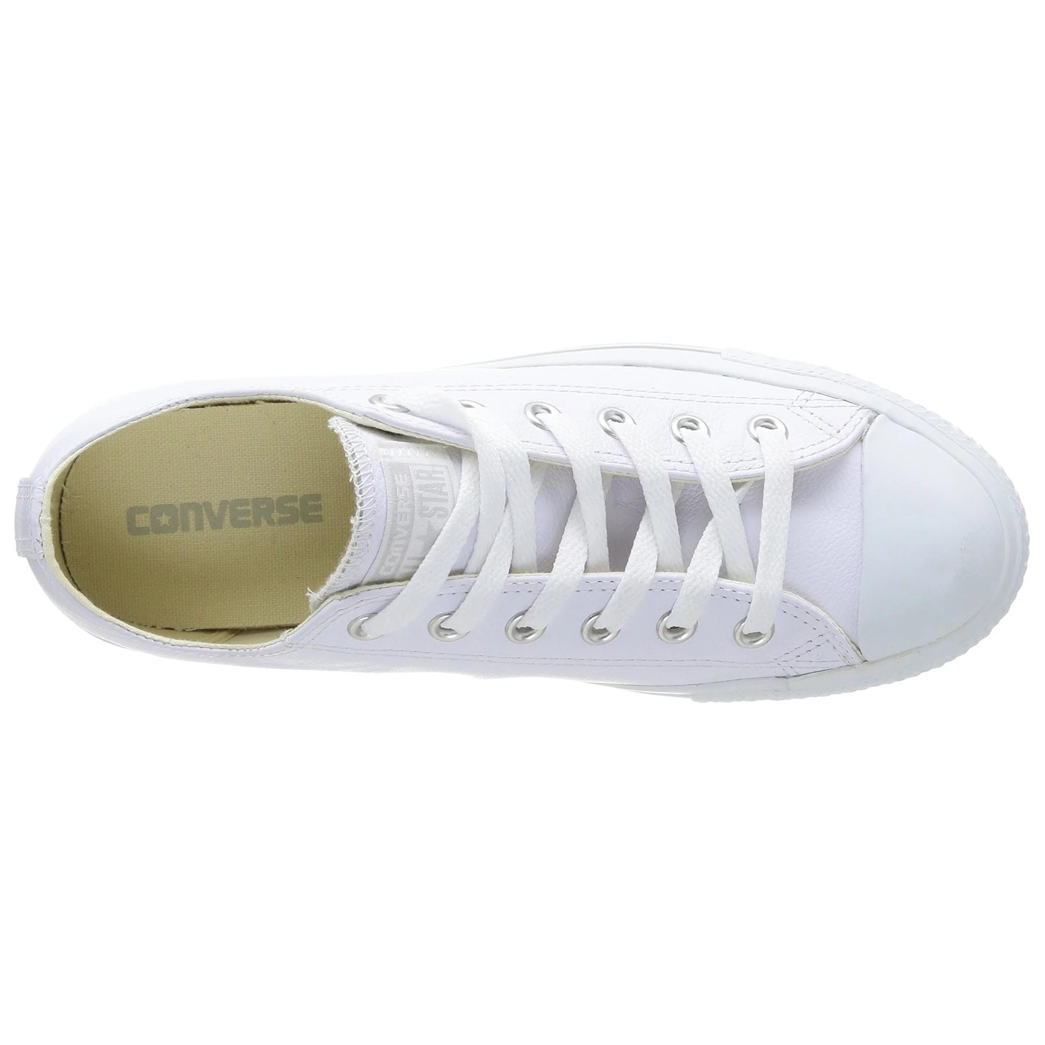 Shop 컨버스 척 테일러 올스타 가죽 옥스 '화이트 모노' 1T866