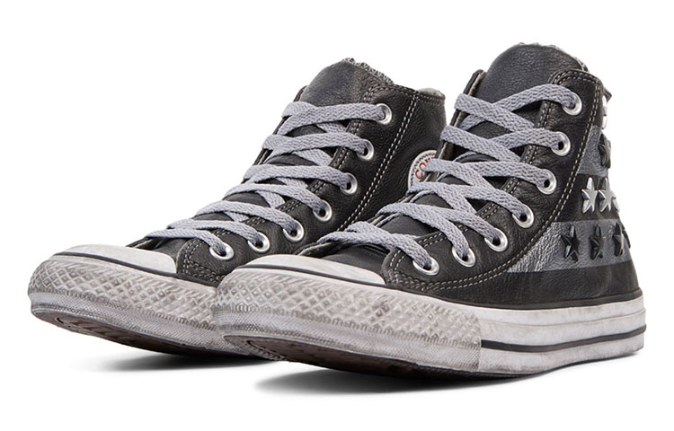 Converse Chuck Taylor All Star Leather Vintage Star Studs High Top 'Black White' 圖 3
