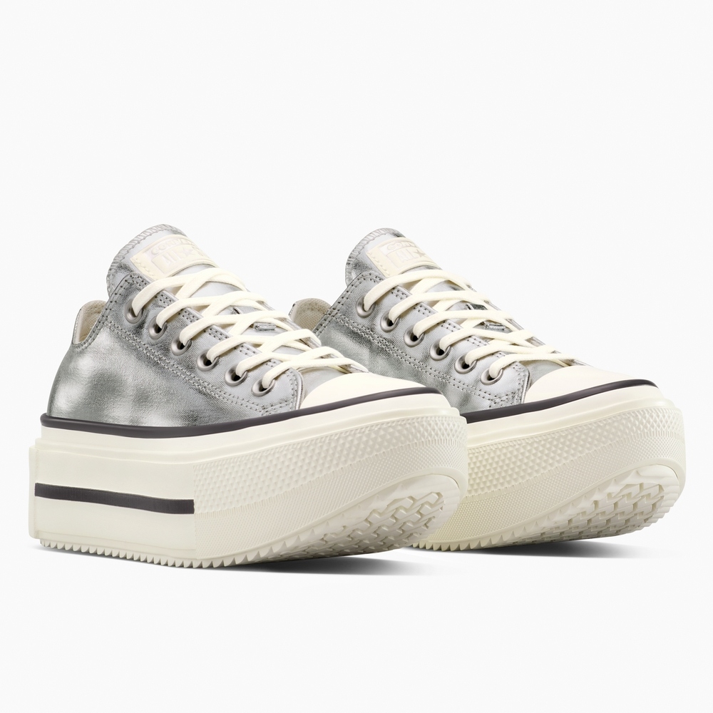 Buy 匡威Chuck Taylor All Star Lift厚底银色休闲鞋 A16406C