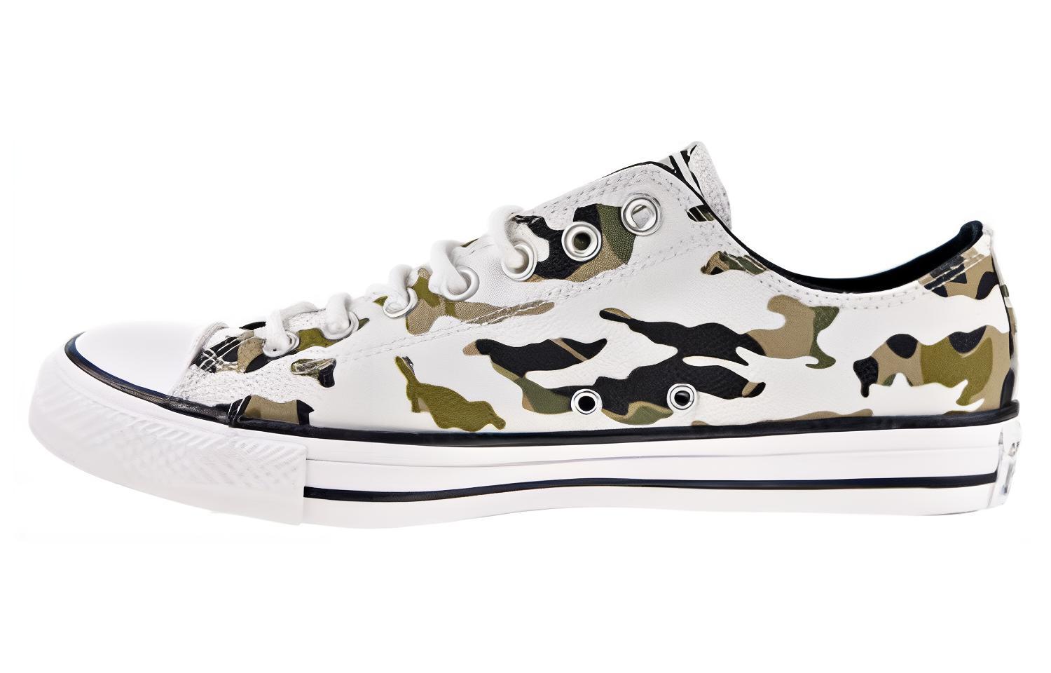 Buy Converse 圓頭繫帶 耐磨減震 低筒 帆布鞋 男款 白黑色