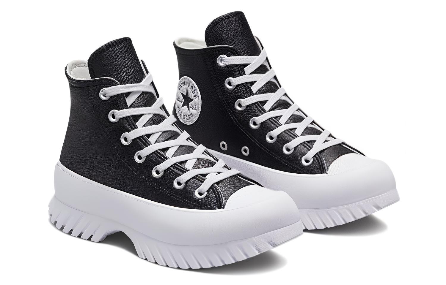 Lookbook 컨버스 척테일러 올스타 러기드 2.0 레더 하이 '블랙 화이트' A03704C