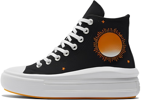 Converse Chuck Taylor All Star Move High 'Black White Orange' A02896C Buy Converse Chuck Taylor All Star Move High 'Black White Orange' A02896C