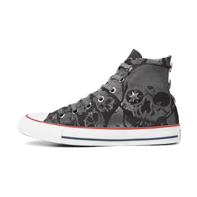 Converse Chuck Taylor All Star Skull Tattoo High Top Gray White