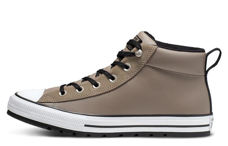 Buy チャックテイラー オールスター レザーMID グレー/ホワイト 166072C