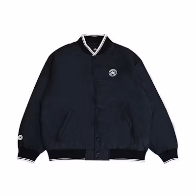Converse Chuck Varsity Black Casual Baseball Jacket Long Sleeve. 10025987-A01