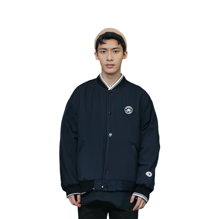 Purchase Converse Chuck Varsity Negra Chaqueta Casual de Béisbol Manga Larga. 10025987-A01