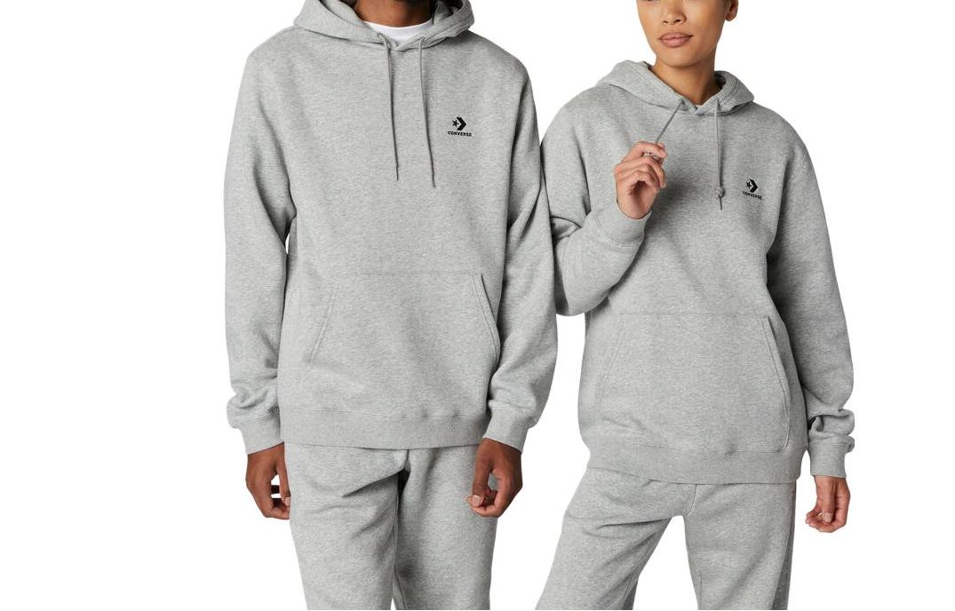 Converse CHVRON SS23 Fleece Pullover Sweatshirt Unisex Grey 10024509-A06