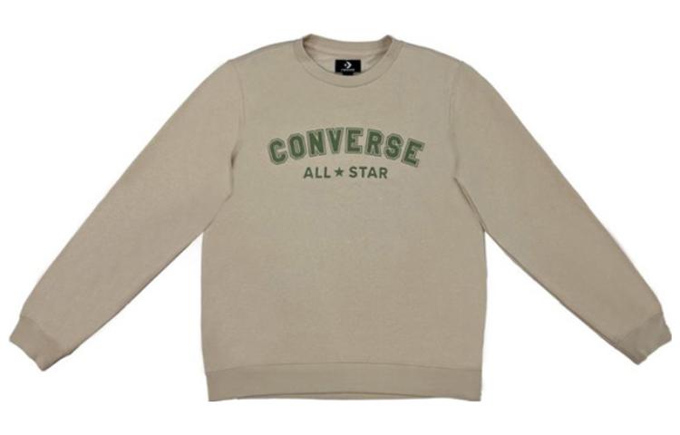 Converse Classic Fit All Star Letter Print Khaki Sweatshirt Unisex 10025422-A03