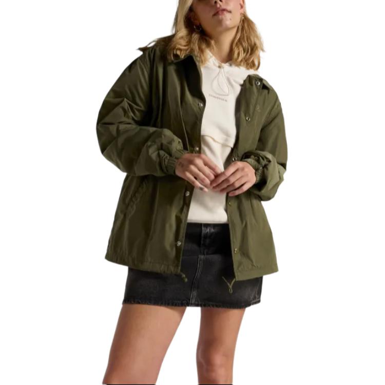 Converse Classic Retro Coach Jacket Green - Unisex Long Sleeve Outerwear 10026563-A06