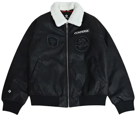 컨버스 용의 해 FW23 유니섹스 블랙 플라이트 자켓 탈부착 퍼 칼라 10026806-A02 Buy 컨버스 용의 해 FW23 유니섹스 블랙 플라이트 자켓 탈부착 퍼 칼라 10026806-A02