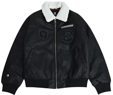 컨버스 용의 해 FW23 유니섹스 블랙 플라이트 자켓 탈부착 퍼 칼라 10026806-A02 Order 컨버스 용의 해 FW23 유니섹스 블랙 플라이트 자켓 탈부착 퍼 칼라 10026806-A02