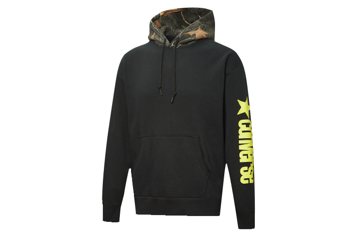 Converse Color-Block Graphic Hoodie Black 10019969-A03