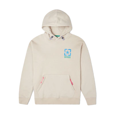 Converse Color-block Logo Fleece Hoodie Pullover Khaki Beige - 10021090-A01